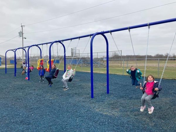 Waldron Elementary's new playground equipment installed